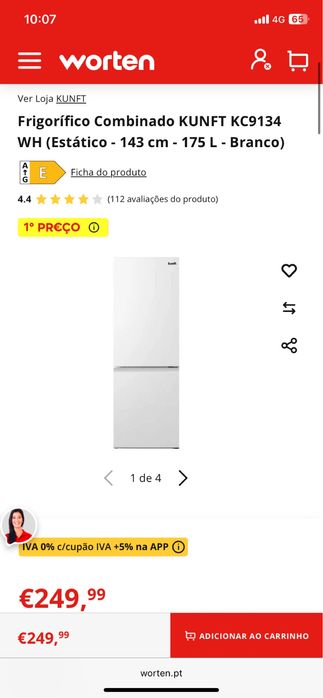 Frigorifico combinado kunft KC9134