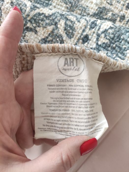 Индия, Ковер  ручная работа винтаж хб 66х114