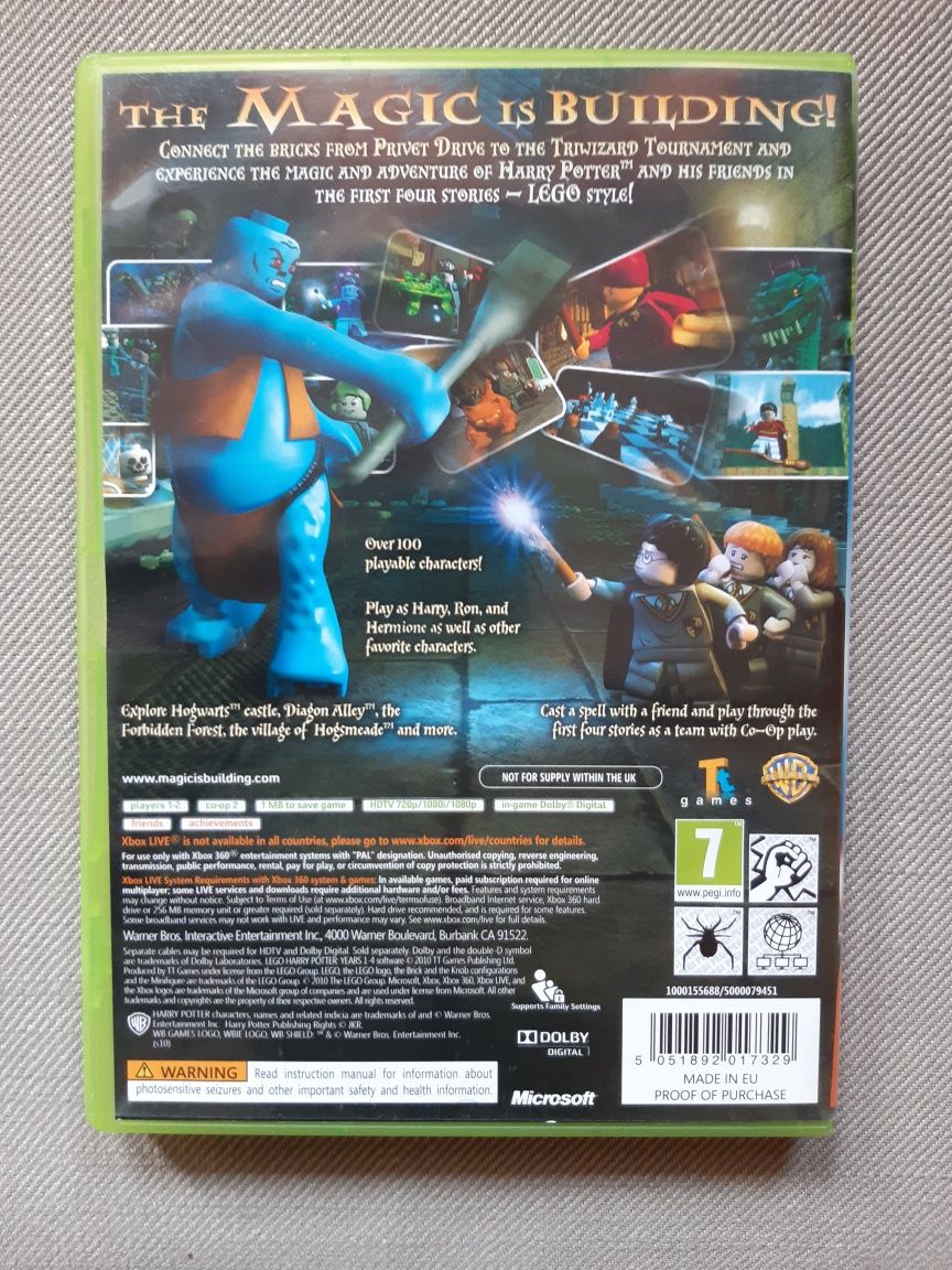 Gra LEGO Harry Potter na konsolę xbox 360