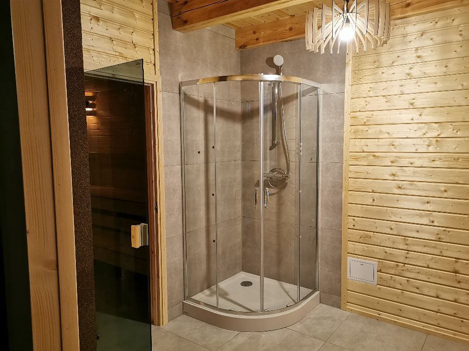 Domek Sauna z drewna, na zgłoszenie do 35 m2 całoroczny kemping SPA