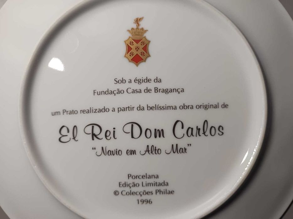 Prato “Navio em Alto Mar” – Rei D. Carlos I (Edição Limitada 1996)