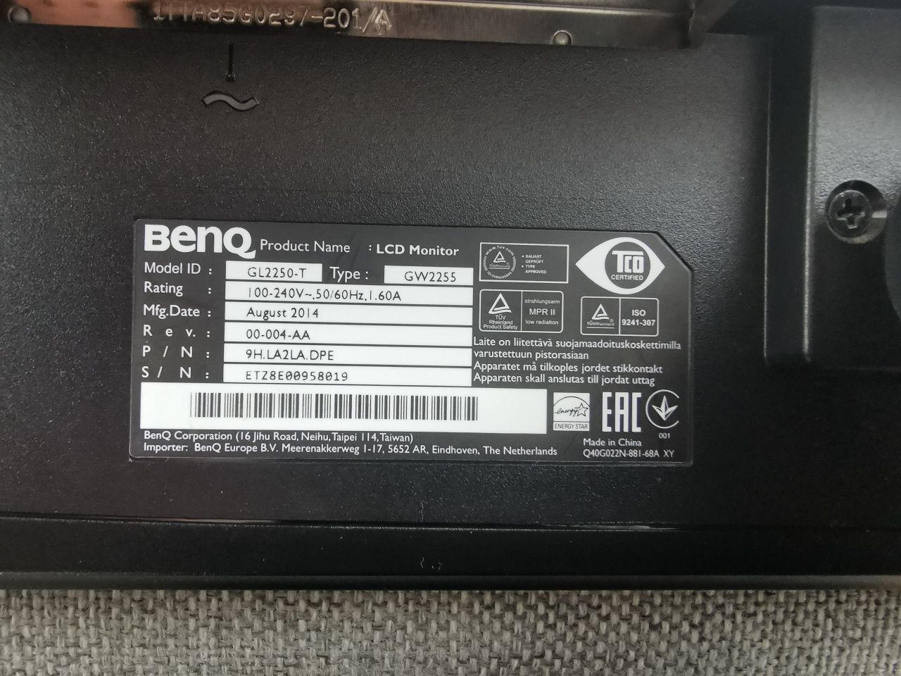 Monitor BENQ GL2250-T