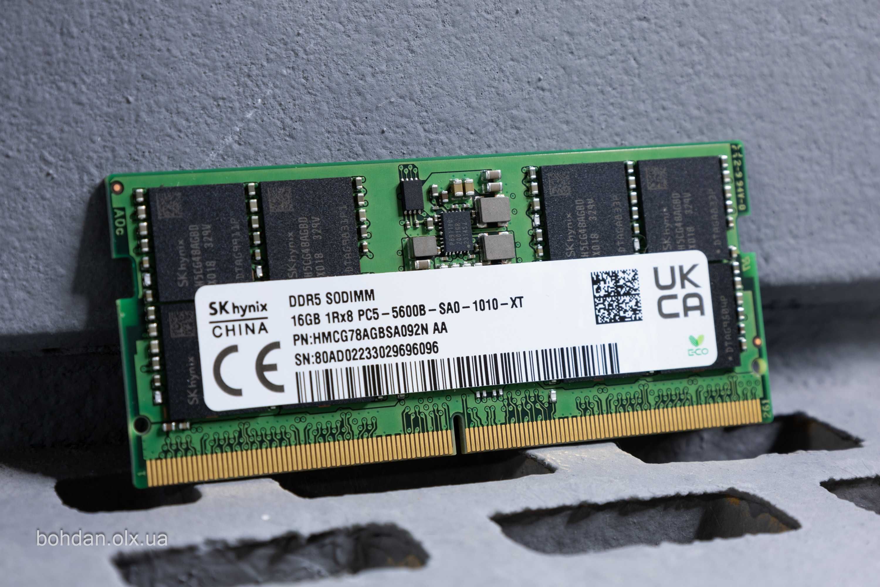 Пам'ять 16GB SK hynix DDR5-5600 SODIMM HMCG78AGBSA092N HMCG78AGBSA095N