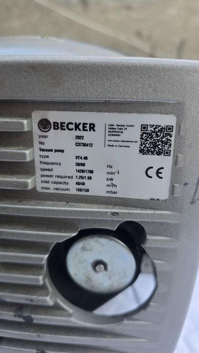 Pompa próżniowa Becker VT4.40 1.5kw. Rok 2022.