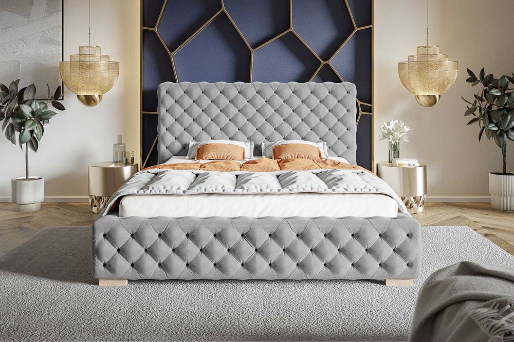 Łóżko chesterfield tapicerowane 140x200 / 160x200 / 180x200 Adora