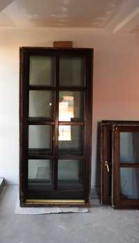 Drzwi balkonowe szpros wenecki, 2 szyby, stan bdb , komplet 3 sztuki