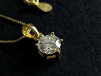 Srebrny łańcuszek z zawieszką z 1crt diamentem Moissanitem pozłacany