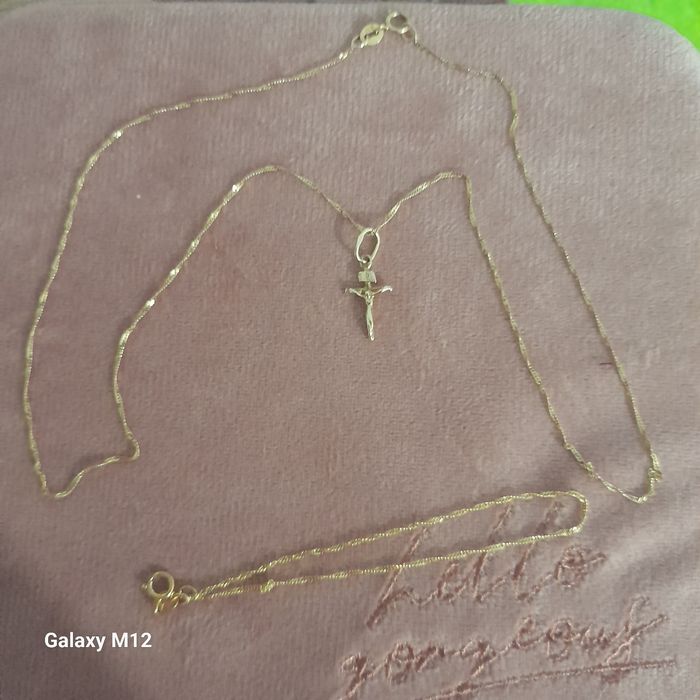 Komplet zestaw złoty łańcuszek i bransoletka