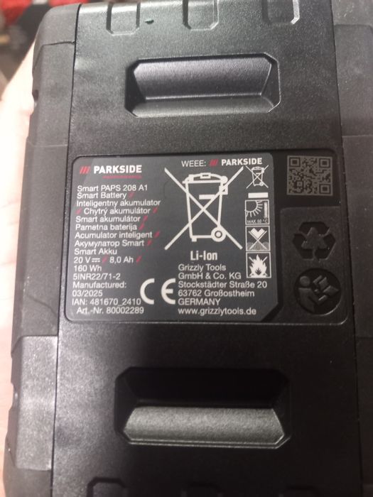 Bateria akumulator Parkside 8ah SMART!