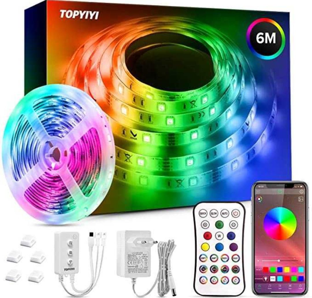 Fita LED RGB controlo Smartphone 6,12,15,18 e 20metros