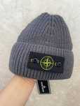 Шапка осіння Стон Айленд Сіра шапка Stone Island патч
