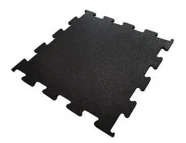 Mata gumowa PUZZLE 10mm 100cmx100cm CZARNA B-grade