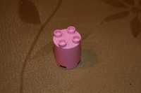 Lego Duplo klocek klocki słup filar wieża pień dom różowy