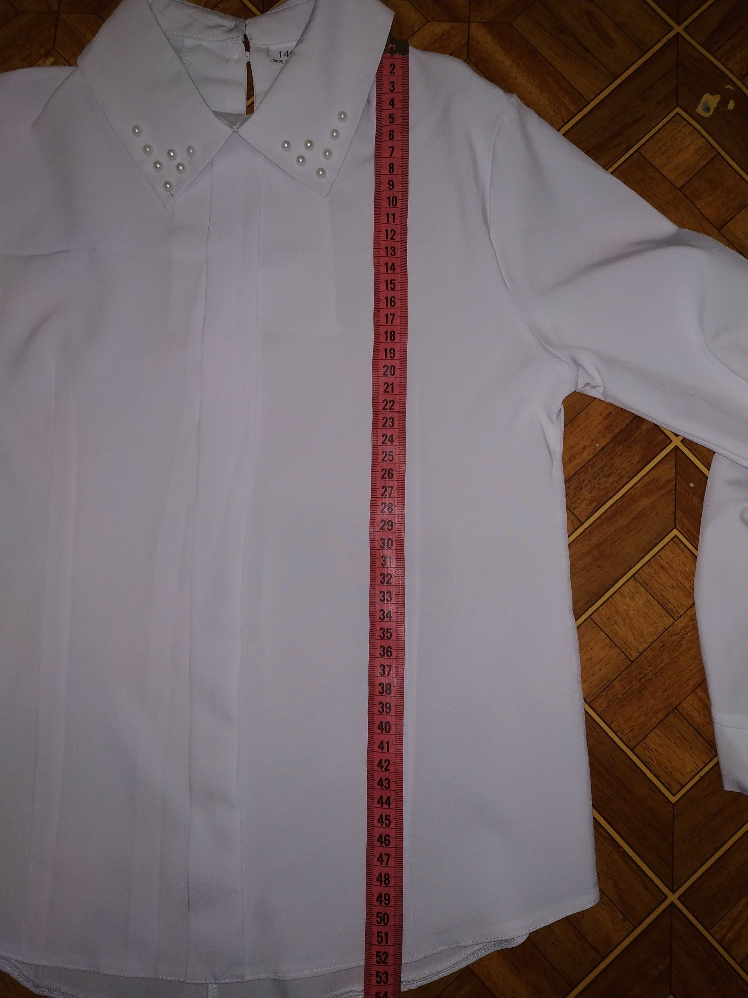 Блуза школьная с длинным рукавом для девочки 8-10 лет (р. 140)