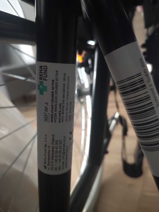 NOWY Wózek inwalidzki alumuniowy lekki Reha Fund RF-3