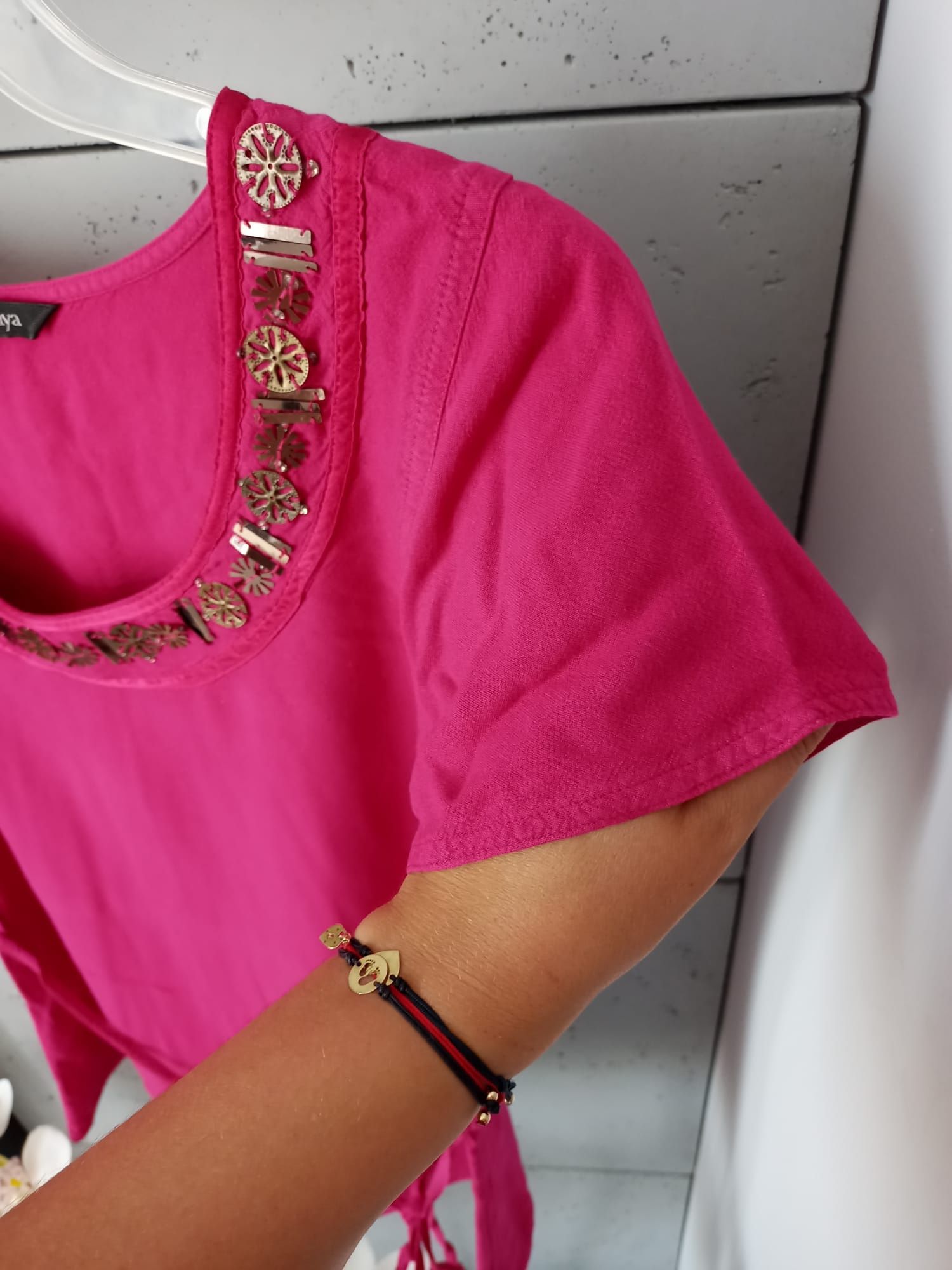 Elegancka bluzka damska na krótki rękaw Papaya r. L/XL