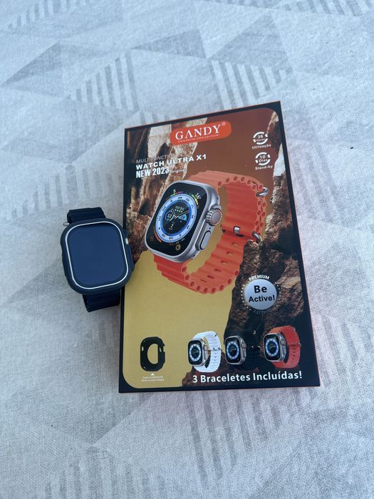 Multifunction watch ultra x1 com 3 braceletes e uma capa protetora