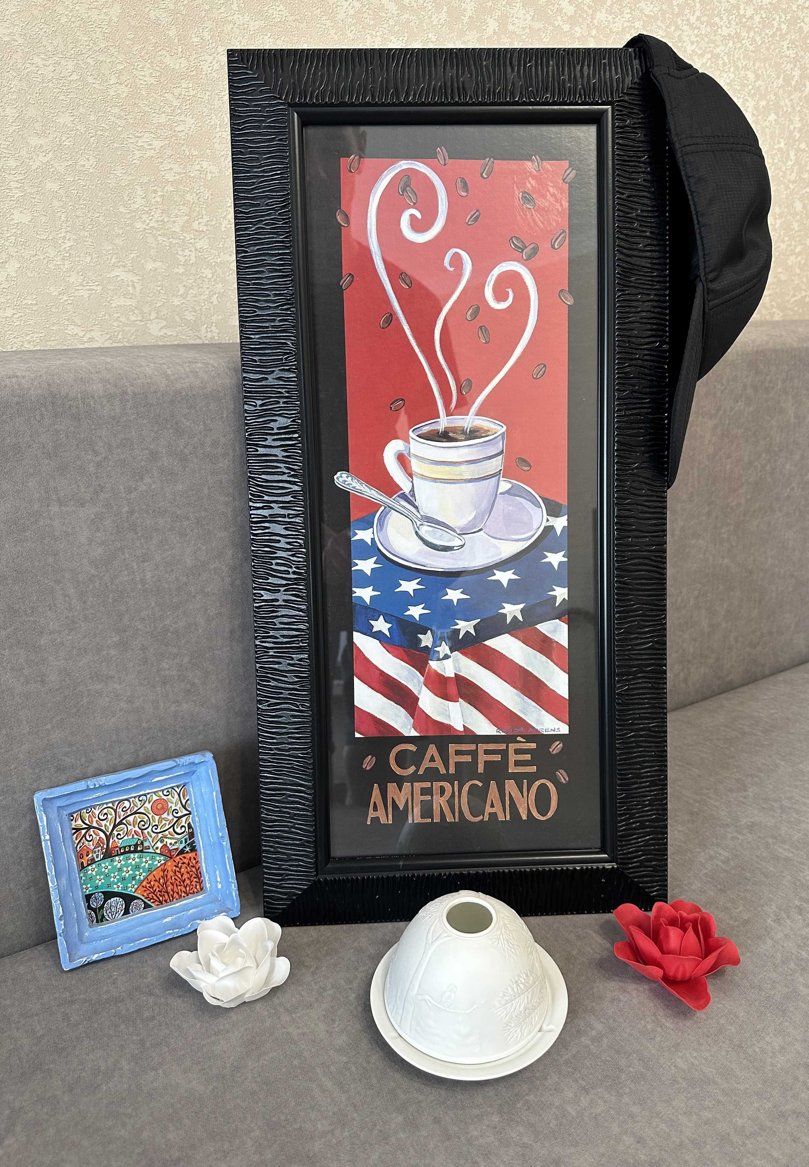 Унікальний Постер "CAFFE AMERICANO" Ronda Ahrens 30х60 см Кафе,картина