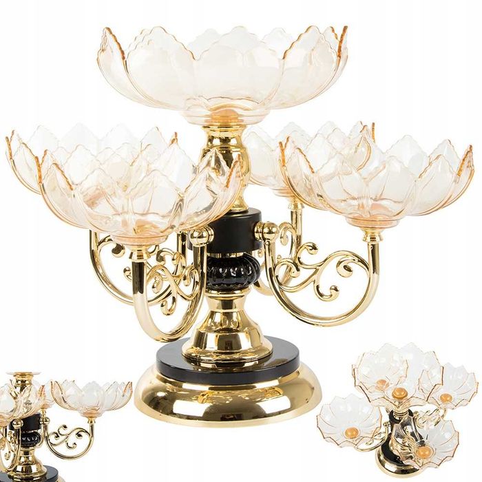 Patera ozdobna obrotowa złota 01936