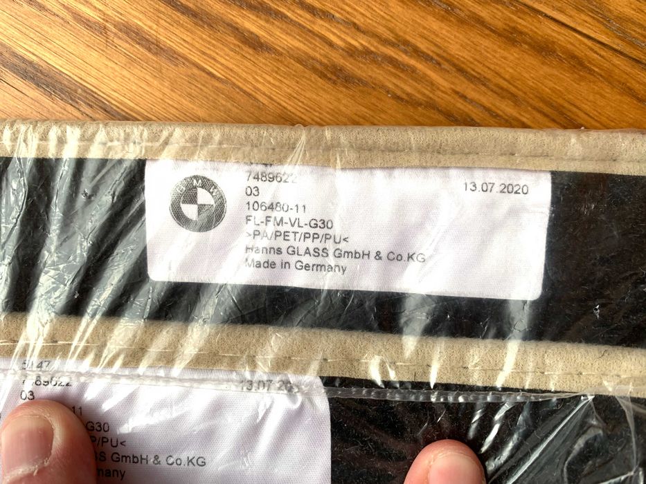 Оригінал Коврики велюр бежеві BMW 5 4 F90 G30 поліки килими