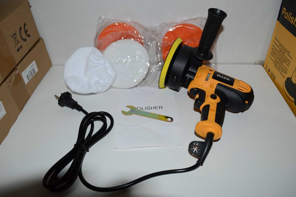 Polerka samochodowa Hilda 700W + gąbki [ NOWA ]