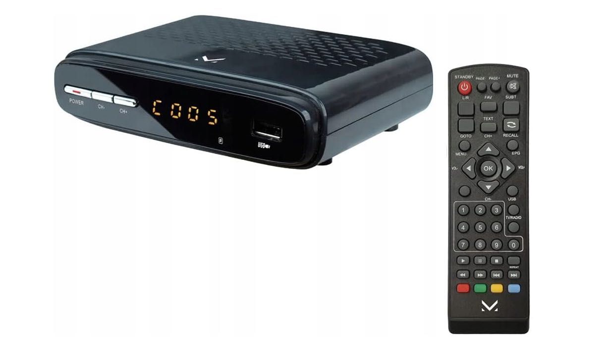 MAJESTIC dec-675 HD dekoder dvb-t2 USB hdmi scart hevc z wyświetlaczem