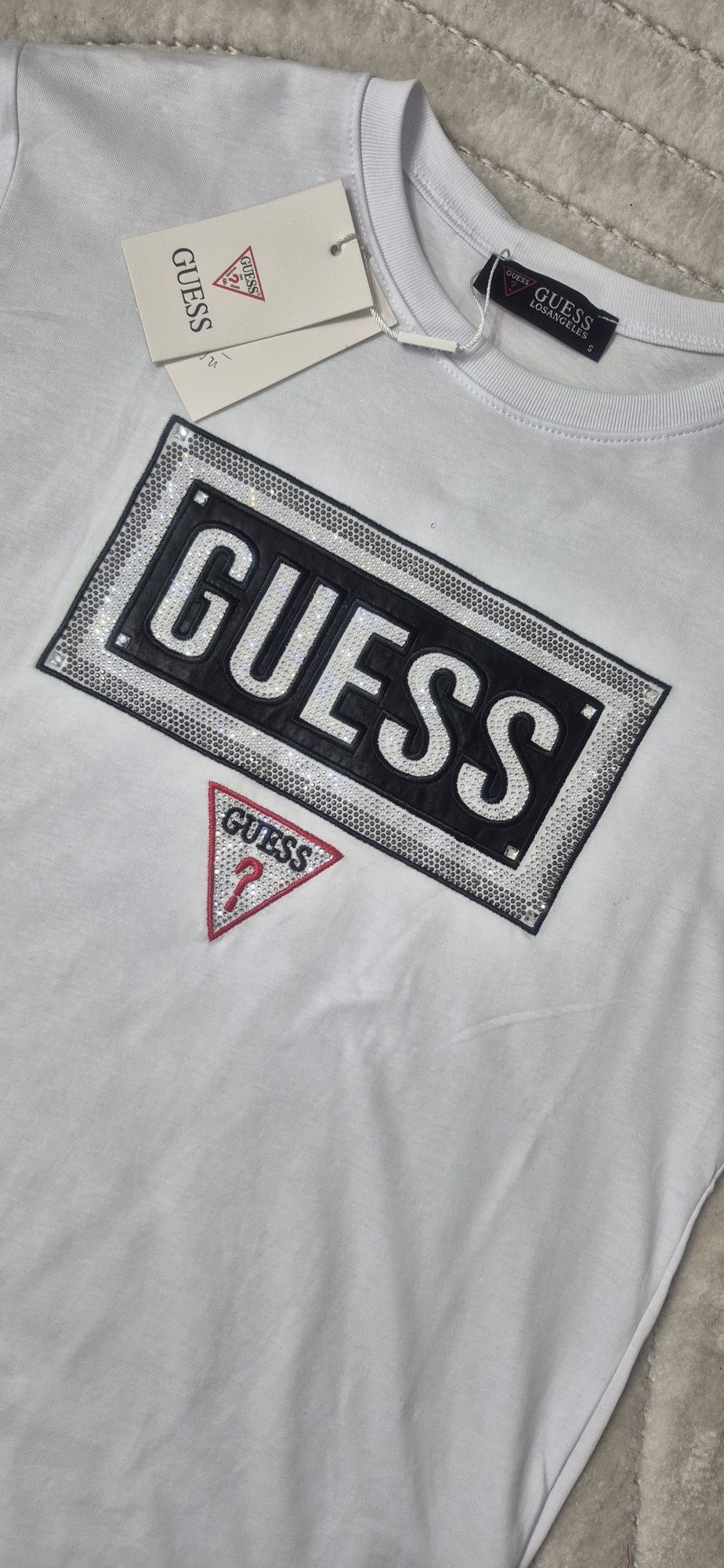 Guess tshirt koszulka cyrkonie roz s