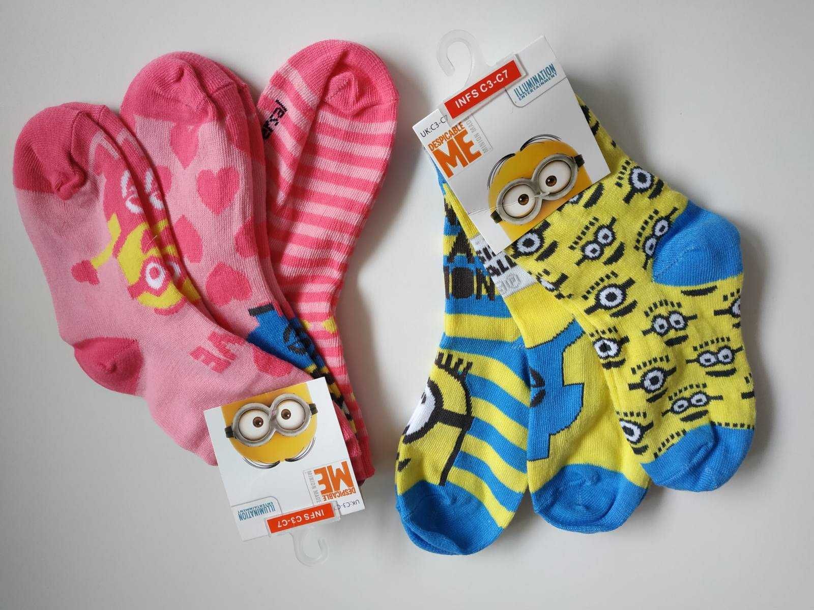 Носки носочки шкарпетки набір комплект 3 шт. для діток з міньйонами