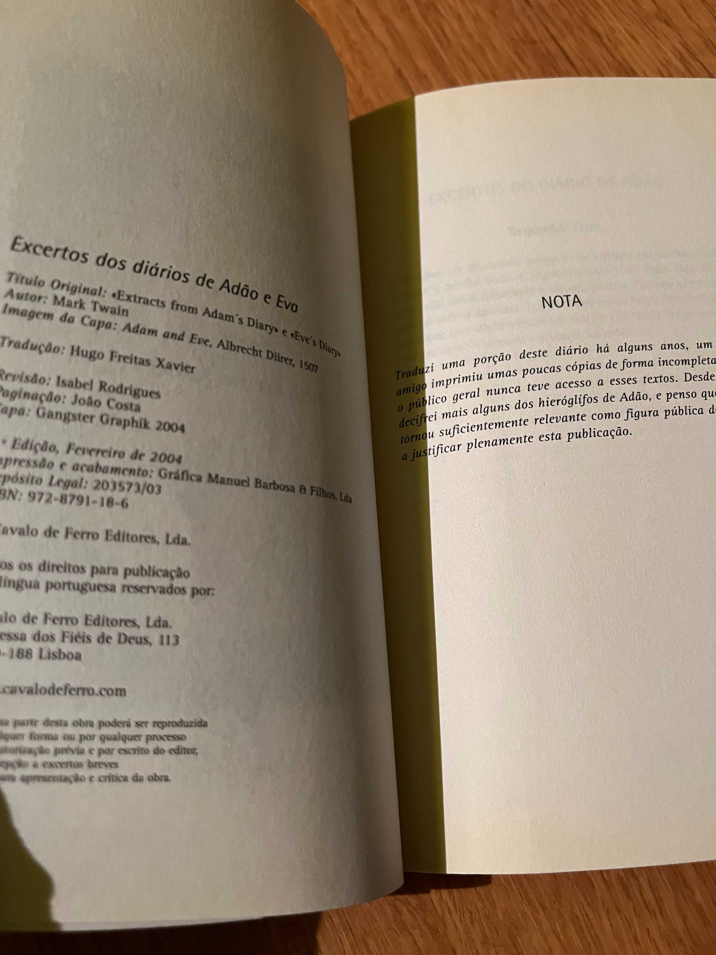 Excertos dos diários de Adão e Eva      MARK TWAIN