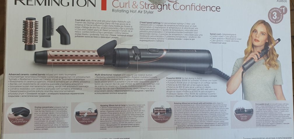 Suszarko-lokówka REMINGTON Curl & Straight Confidence AS8606 30, 40 mm