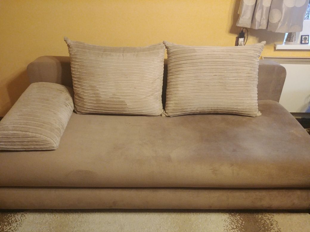 Kanapa sofa beżowa brązowa złota wygodna piękna tanio 160 x 200