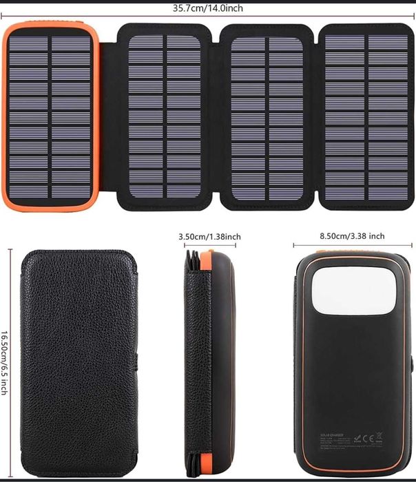 Power bank solarny 15W 26800mAh ładowarka solarna 4x panel solarny