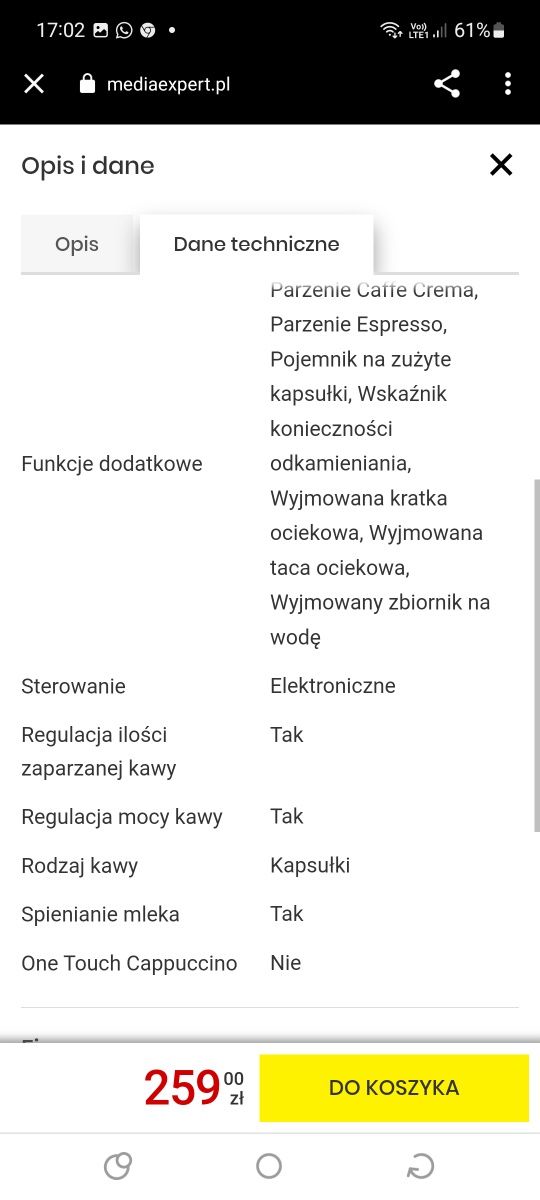 Ekspres kapsułkowy tchibo