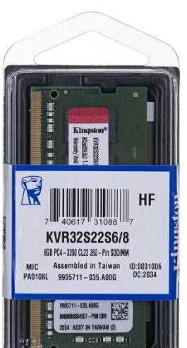 Оперативна пам'ять Kingston SODIMM DDR4-3200 8192 MB