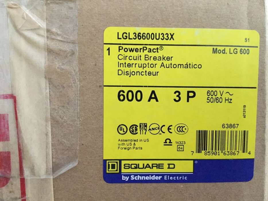 Circuit Breaker Schneider LGL36600U33X LG 600