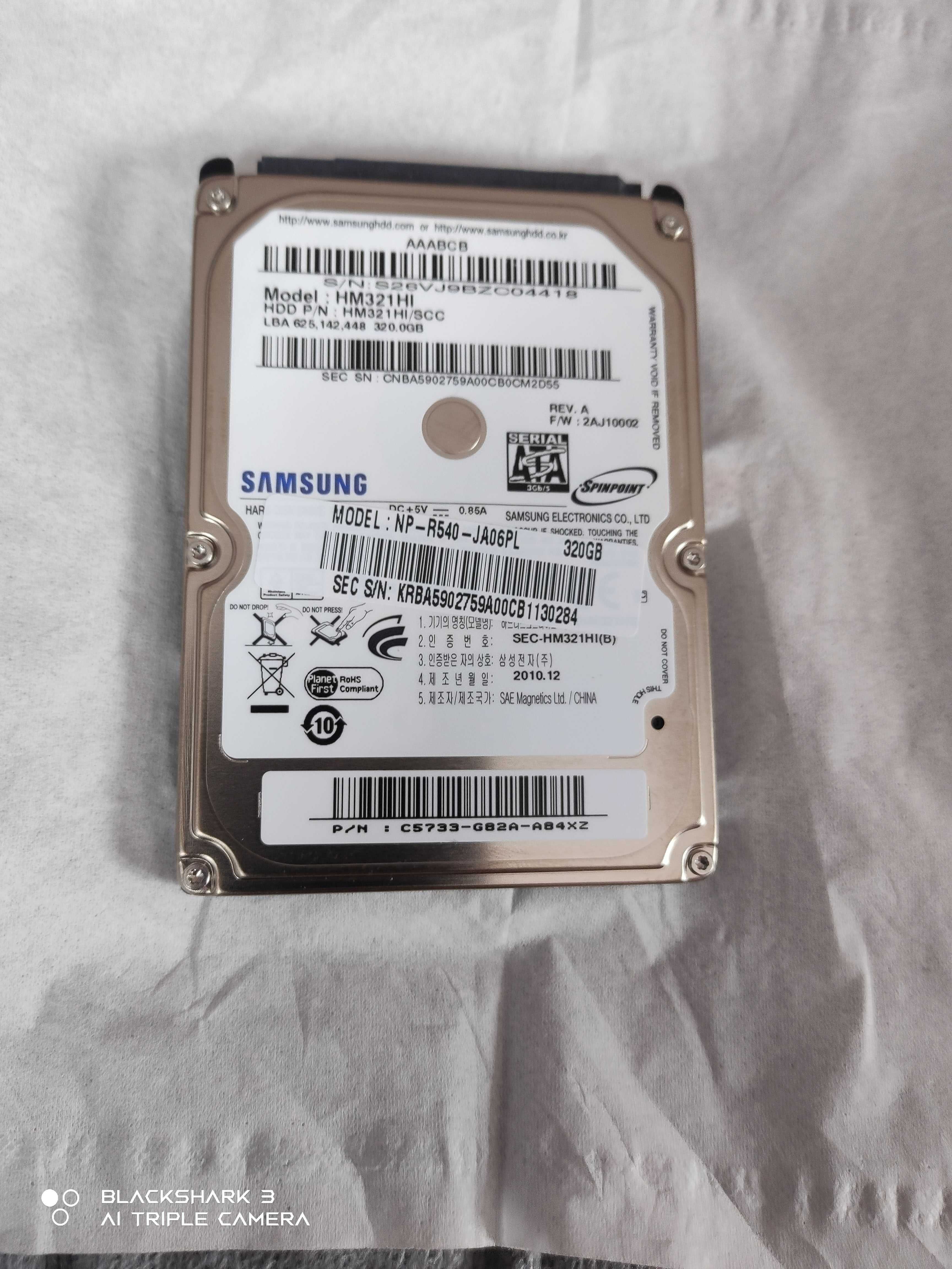 Dysk HDD 320GB 2,5'' 9,5mm Laptop SAMSUNG HM321HI