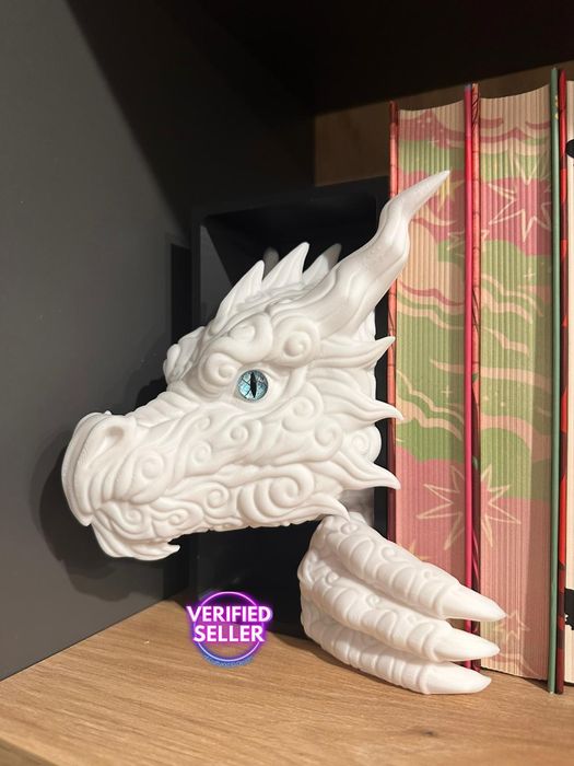 Biały Smok - book nook 3D Idealny prezent dla fana fantasy