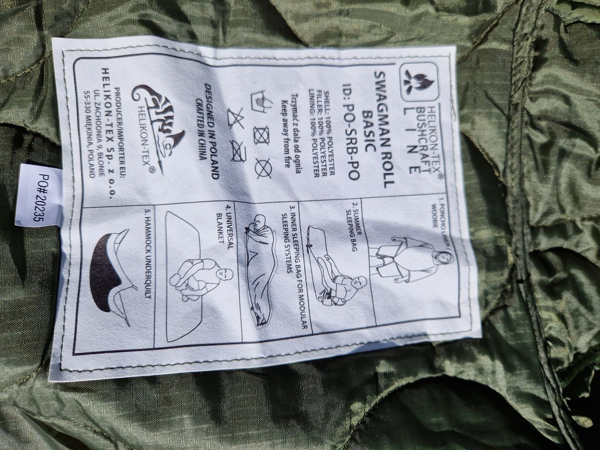 Poncho Helikon Swagman Roll Basic - green