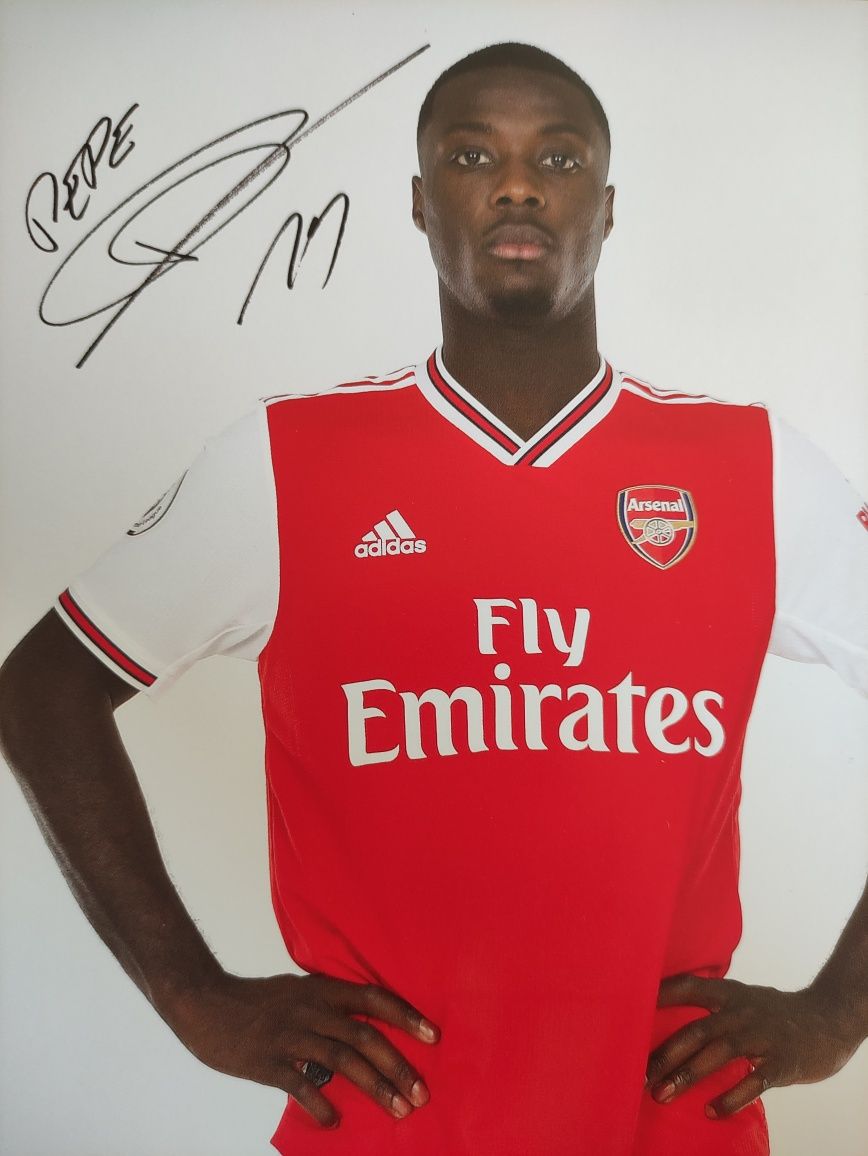 Autograf, podpis, nadruk  Nicolas Pepe Arsenal Piłka Nożna Kolekcja