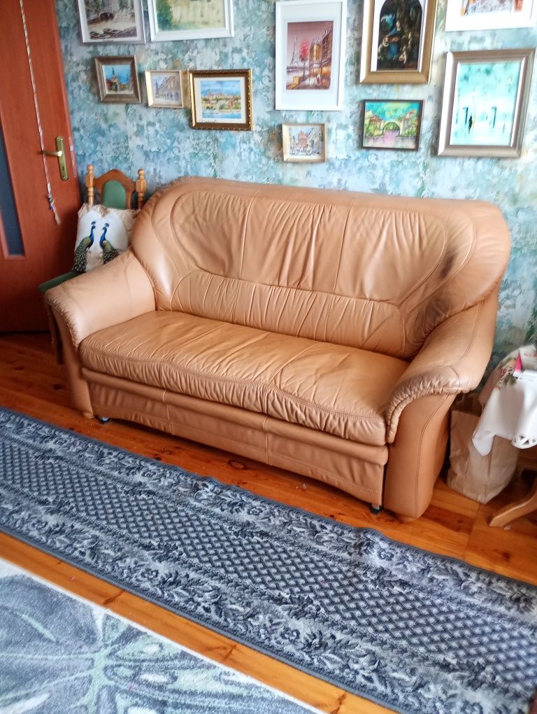 Sofa skórzana rozkładana