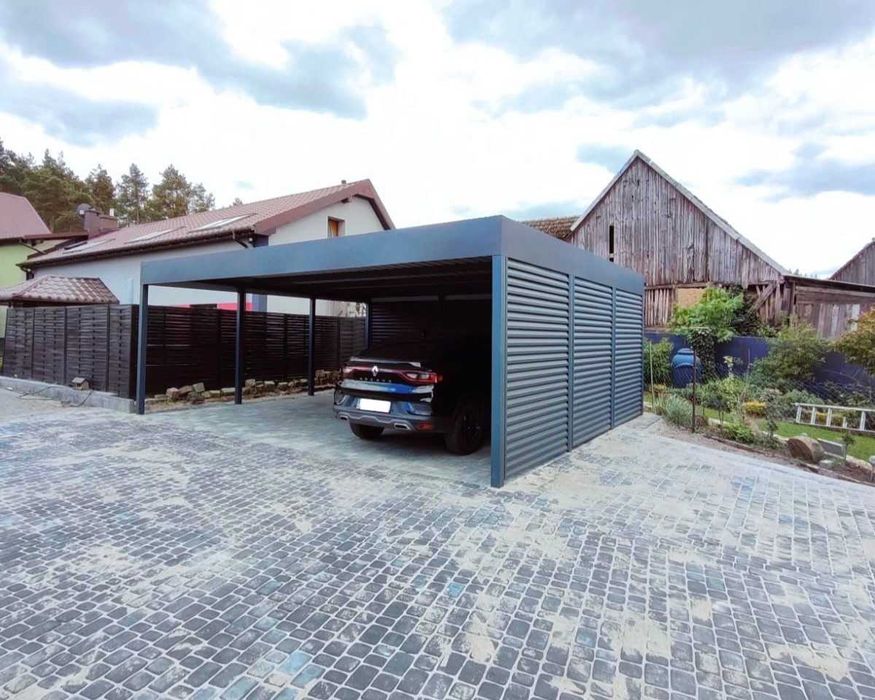 Wiata garażowa 6x6 m, carport - wiata samochodowa dwustanowiskowa
