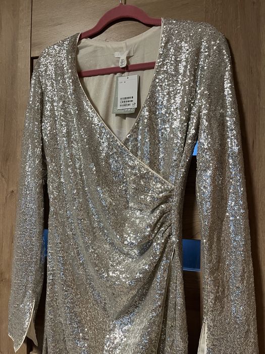 H&M sukienka cekinowa M Nowa cekiny wesele sylwester