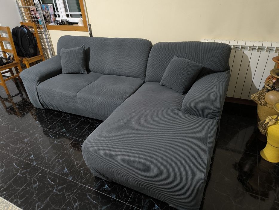 Sofá cinza 3 lugares