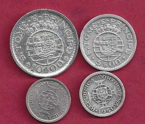 MOEDAS de Ex Colonia Sao Tomé e Principe   3  Moedas Prata