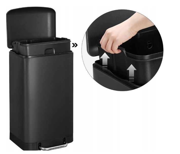 Songmics Kosz Na Śmieci 30 L Czarny Ltb01Bk