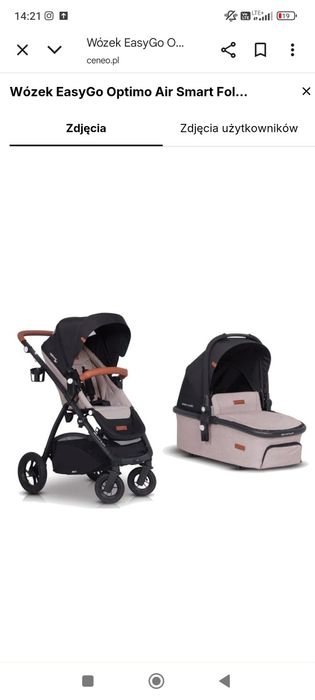 Wózek spacerowy oraz gondola 2w1 Easy Go Optimo Air