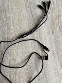 USB-кабель для зарядки 4 в 1 ŠKODA чорного кольору.