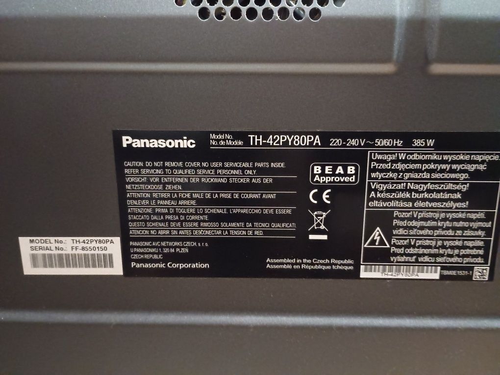 Sprzedam na czesci telewizor Panasonic Viera