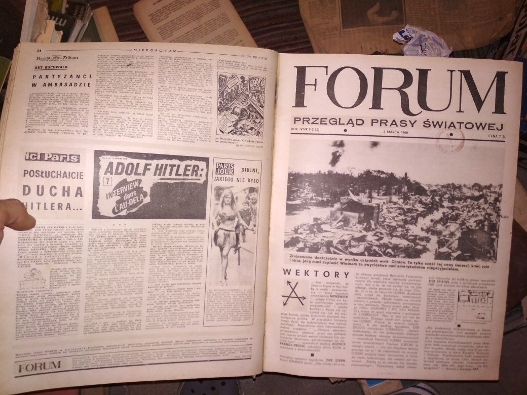 Forum przegląd prasy światowej. Prasa PRL cały rocznik 1968. Oprawiony