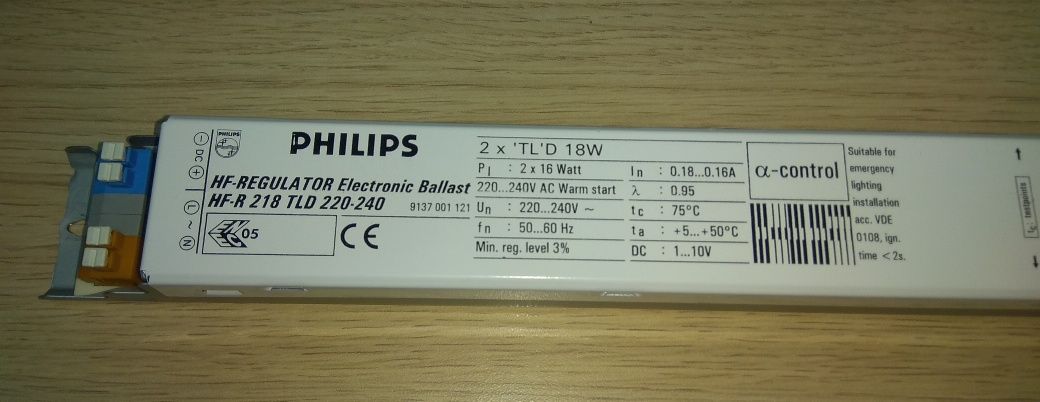 Philips HF-R 218 TLD 220-240,hf-regulator 2x18W, statecznik evg dim